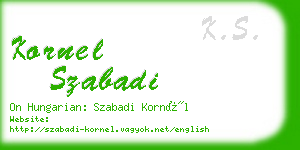 kornel szabadi business card